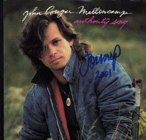John Mellencamp signed 45 record sleeve