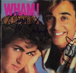 WHAM signed 45 record sleeve