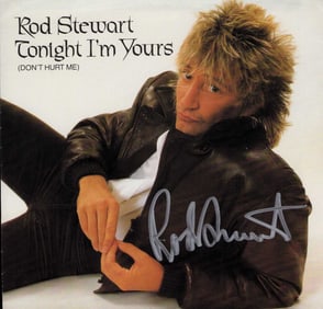 Rod Stewart signed 45 record sleeve