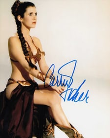 Carrie Fisher signed Star Wars photo