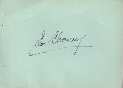 Lon Chaney Sr signed page