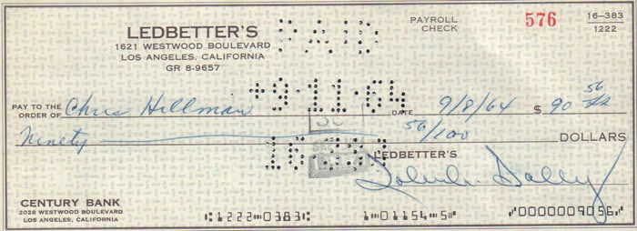 Chris Hillman rare end check