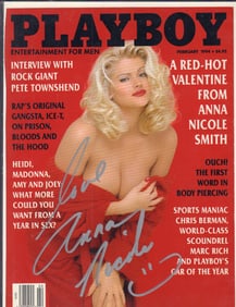 Anna Nicole signed Playboy cover
