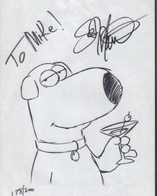 Seth Mcfarlane signed sketch
