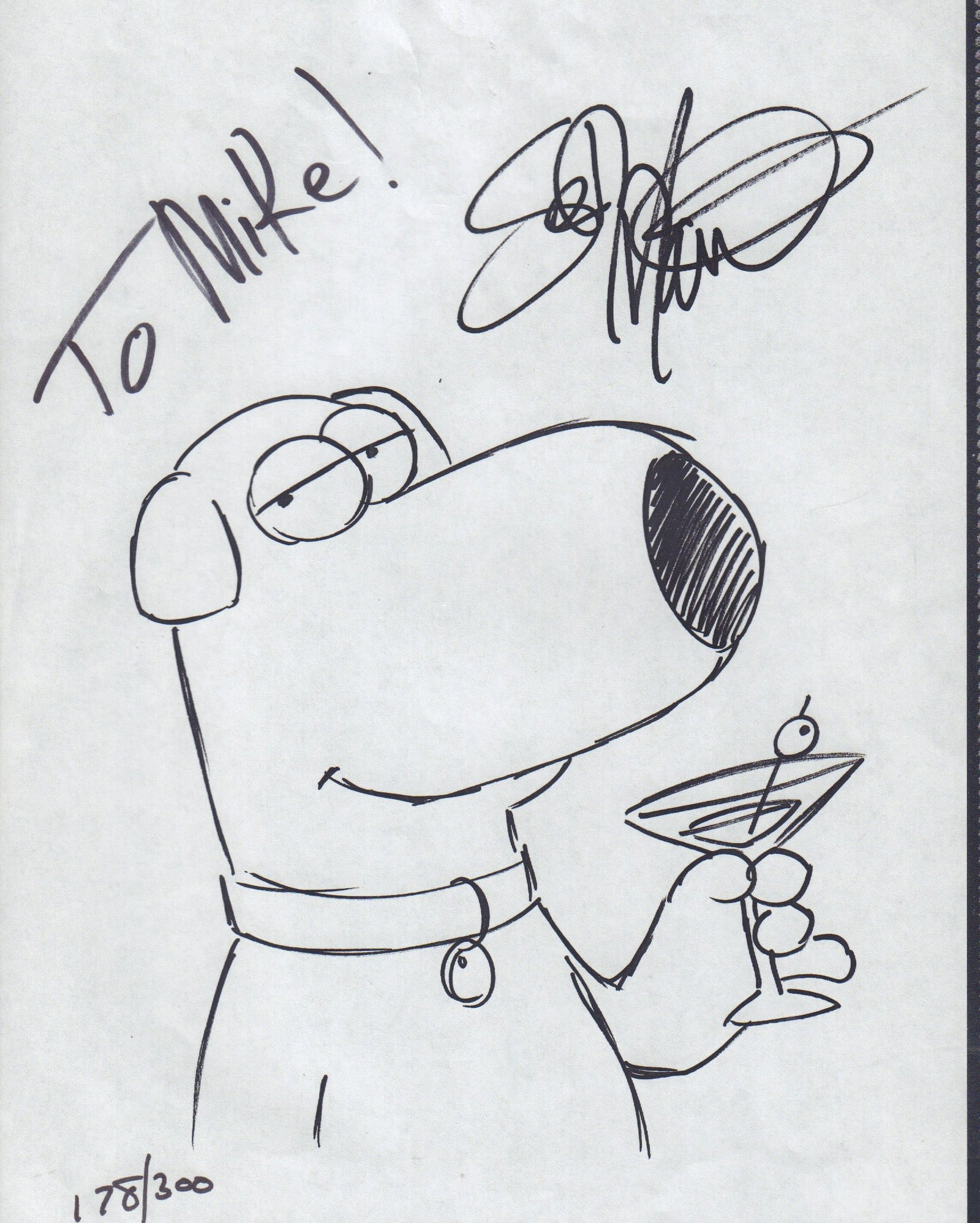 Seth Mcfarlane signed sketch (1 of 1)