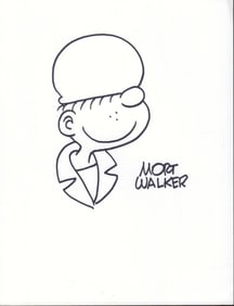 Mort Walker signed Beetle Bailey original art