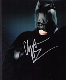 Christian Bale signed Batman photograph