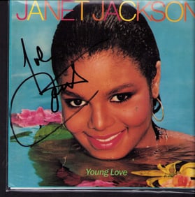Janet Jackson signed record sleeve