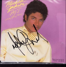 Michael Jackson signed record sleeve
