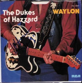 Waylon Jennings signed record sleeve