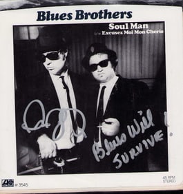 Dan Aykroyd signed record sleeve