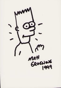 Matt Groening Bart Simpson signed sketch