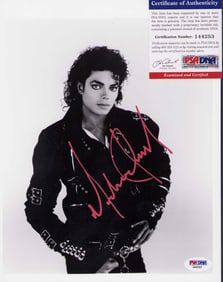 Michael Jackson signed photograph