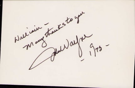 John Wayne signed page
