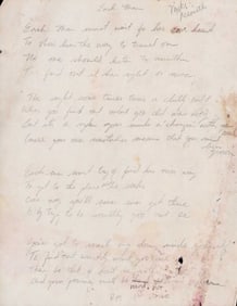 Michael Nesmith rare handwritten song lyrics signed
