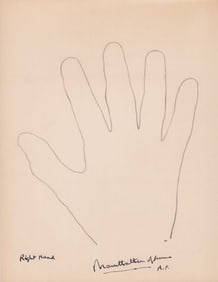 Gen Mountbatten hand sketch signed