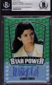 Carrie Fisher signed Beckett slabbed Star Wars card