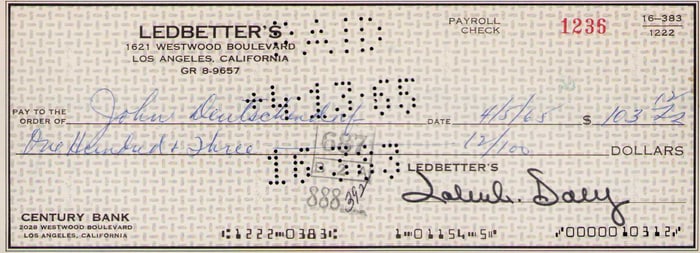 John Denver rare early endorsed paycheck with birth name