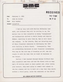 John Delorean signed contract