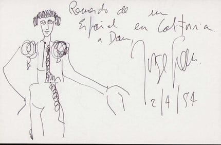 Zsa Zsa Gabor sketch signed