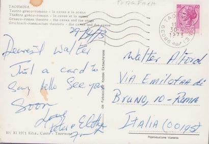 Peter Finch signed postcard rare