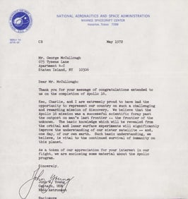 John Young signed astronaut letter