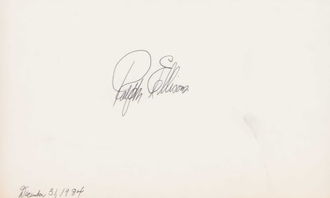 Ralph Ellison signed card