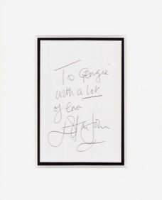 Elton John signed rare note