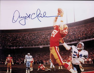 Dwight Clark signed 11x14 photograph
