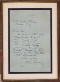 Leslie Howard rare handwritten signed letter
