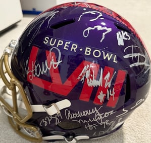 Superbowl mutiiple legends signed helmet