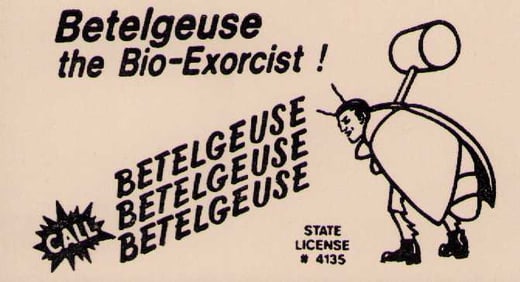 Beetlejuice prop business card
