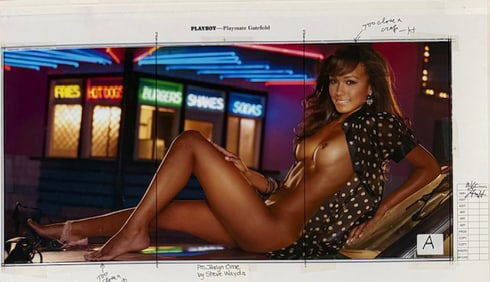 Playboy original publishers Layout signed by Hefner