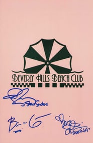 Beverly Hills 90210 prop menu cast signed`
