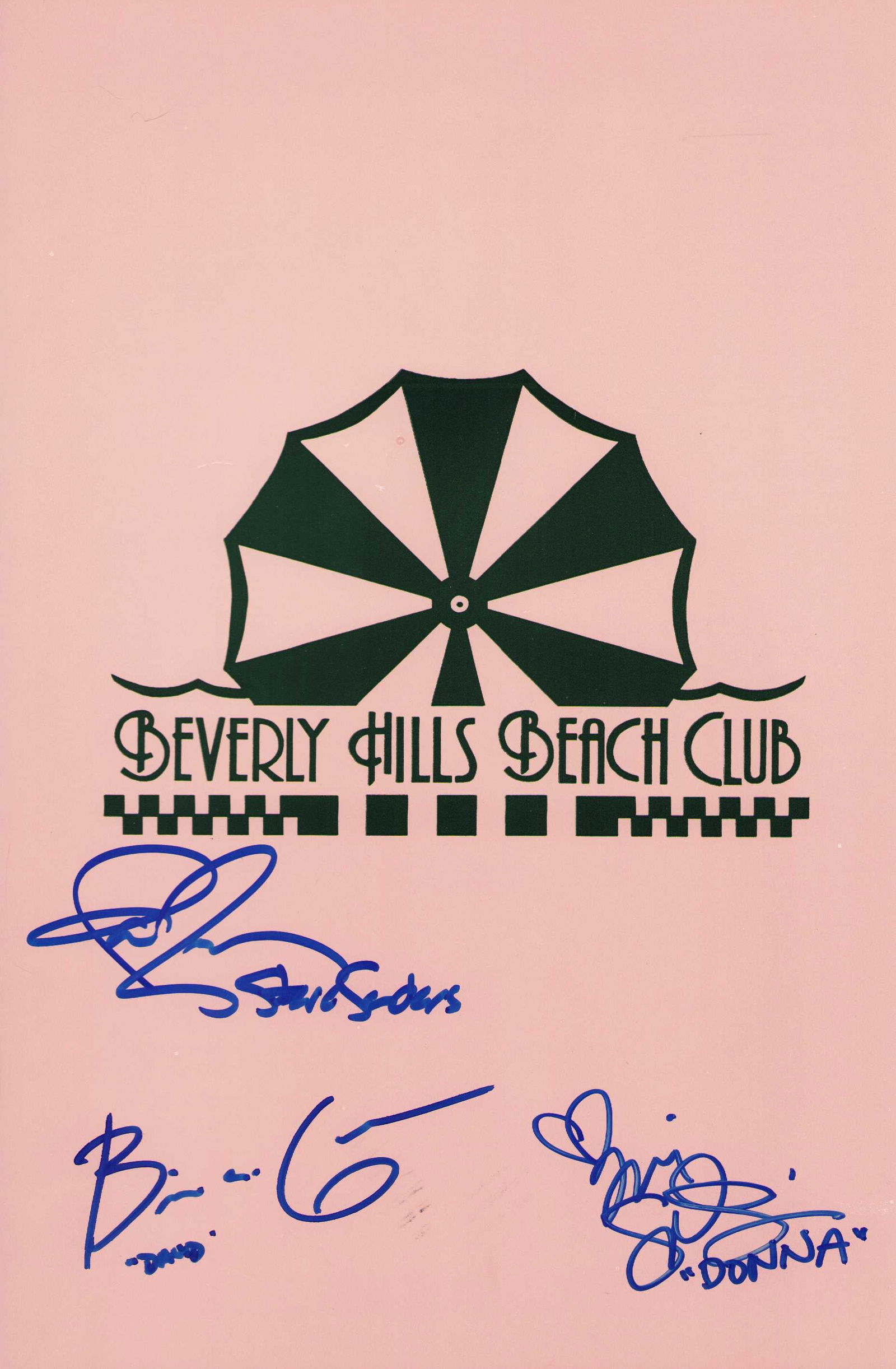 Beverly Hills 90210 prop menu cast signed` (1 of 1)