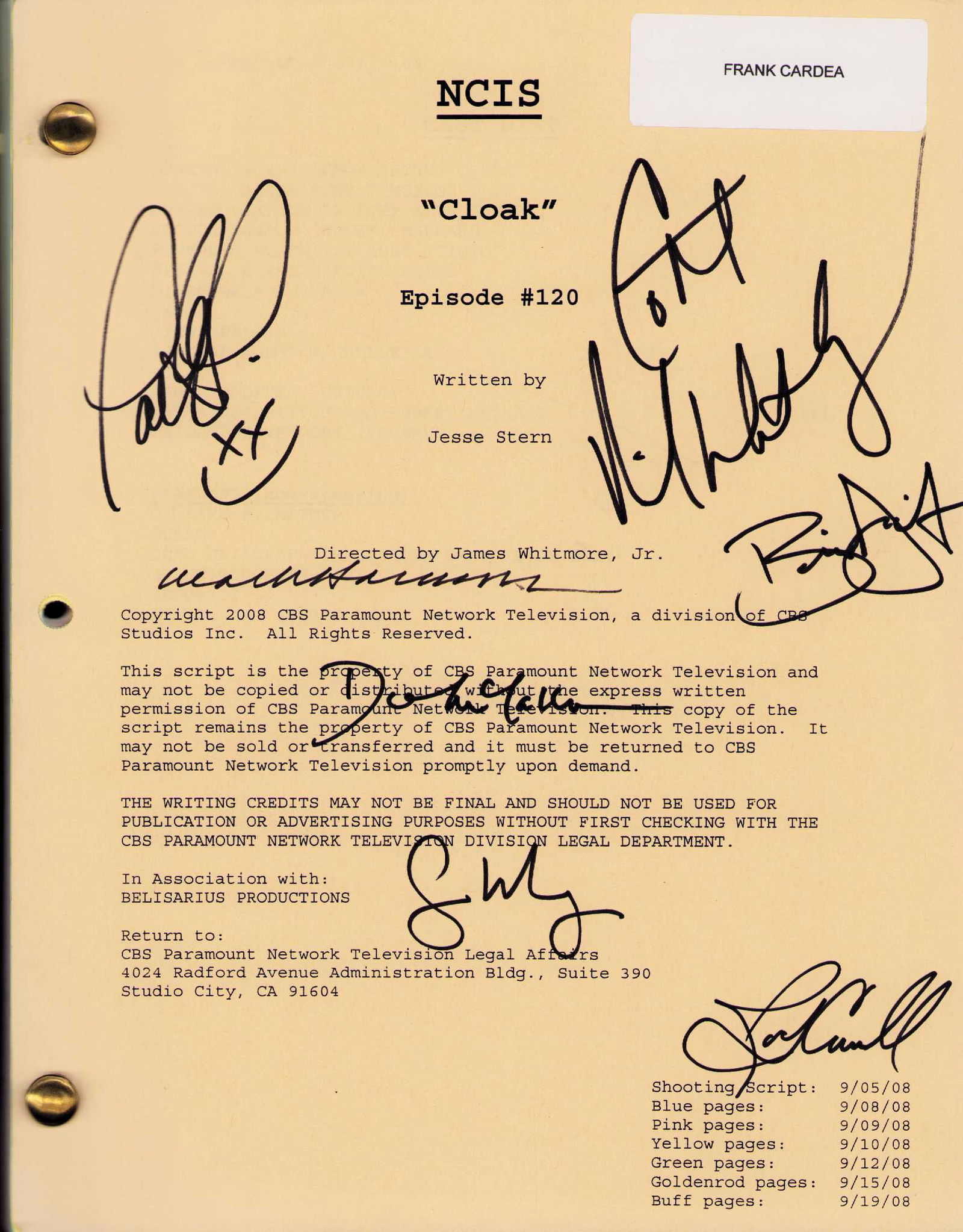 NCIS cast signed script (1 of 1)
