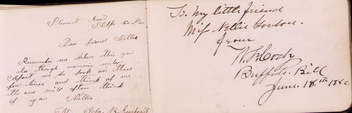 RARE Buffalo Bill and daughter signed autograph book