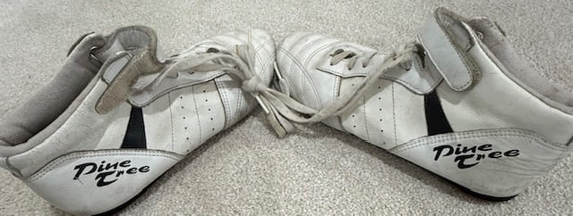 Angelina Jolies heavily worn kick boxing shoes
