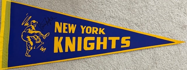 The Natural prop pennant signed Robert Redford