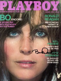 Bo Derek signed Playboy magazine
