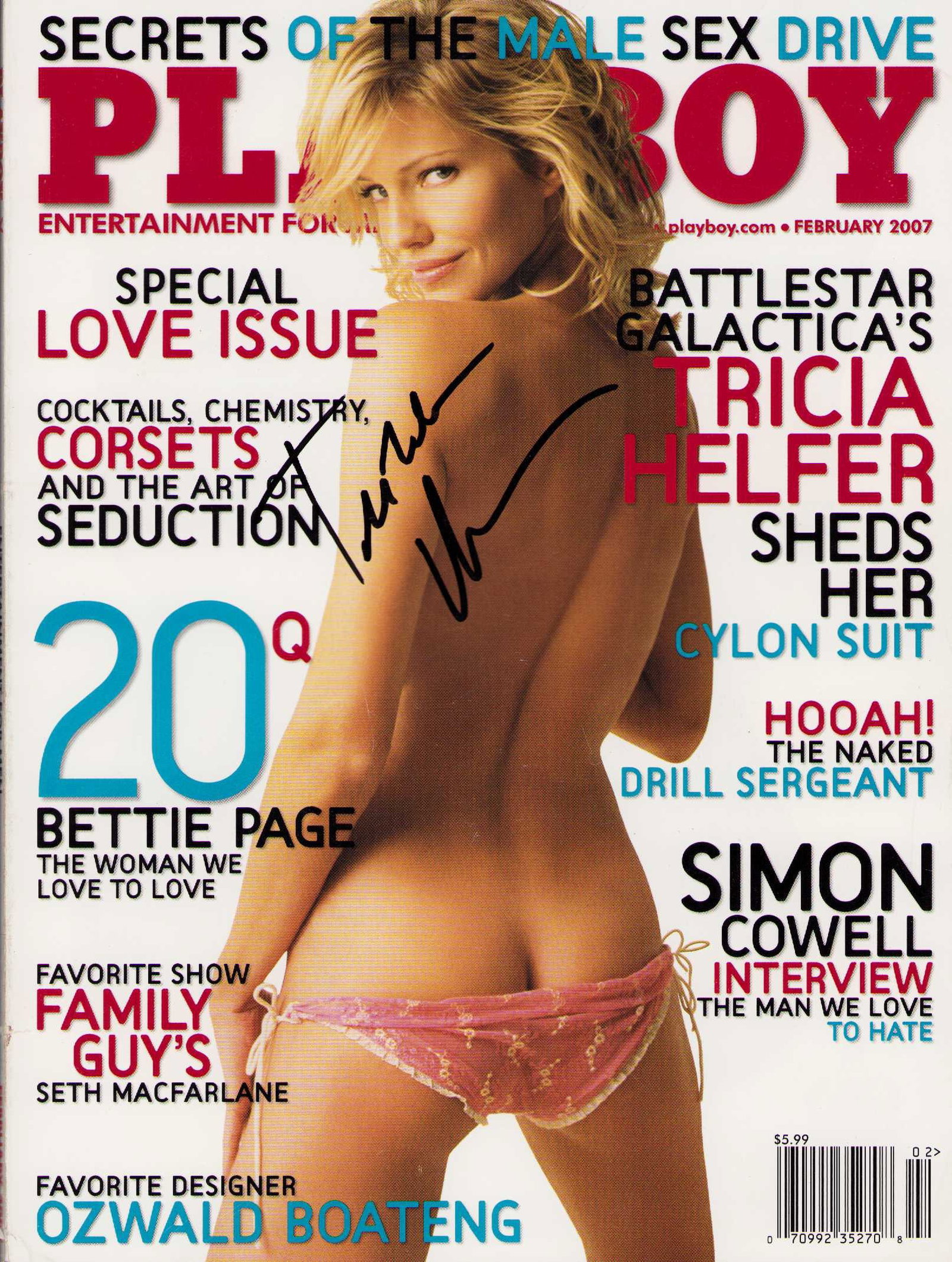 Tricia Helfer signed Playboy magazine (1 of 1)