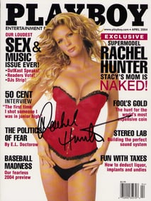 Rachel Hunter signed Playboy magazine