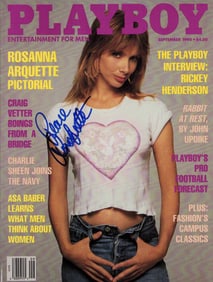 Rosanna Arquette signed Playboy magazine