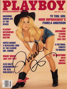 Pamela Anderson signed Playboy magazine: Her early layout and cover vintage signed complete issue Certificate of AuthenticityEVERY item in this auction comes with at minimum a full illustrated serial numbered COA signed by the worlds leading