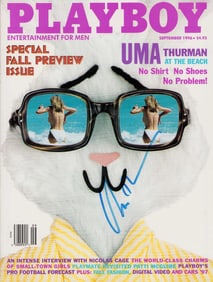 Uma Thurman signed Playboy magazine