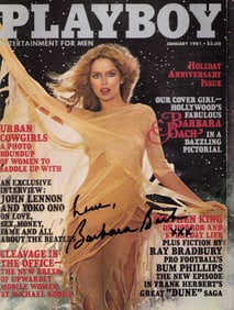 Barbara Bach signed Playboy magazine