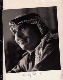 King Hussein of Jordan signed photograph