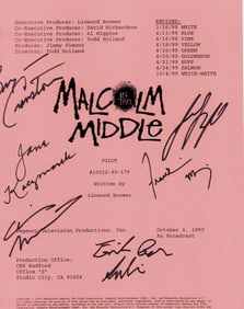 Malcolm in the Middle cast signed set used script