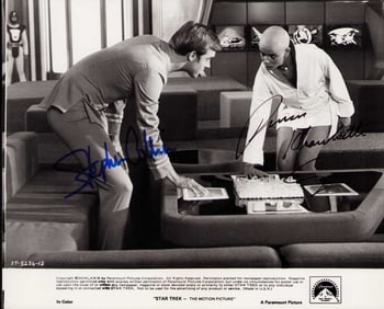 Stephen Collins and Persis Khambatta signed Star Trek photograph