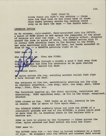 Al Pacino Scarface original script page signed